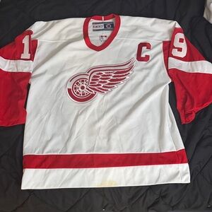 CCM Red and White Steve Yzerman Detroit Red Wings Hockey Jersey
